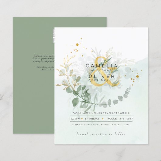 Eukalyptus Greenerity Gold Wedding QR CODE IN (Vorne/Hinten)