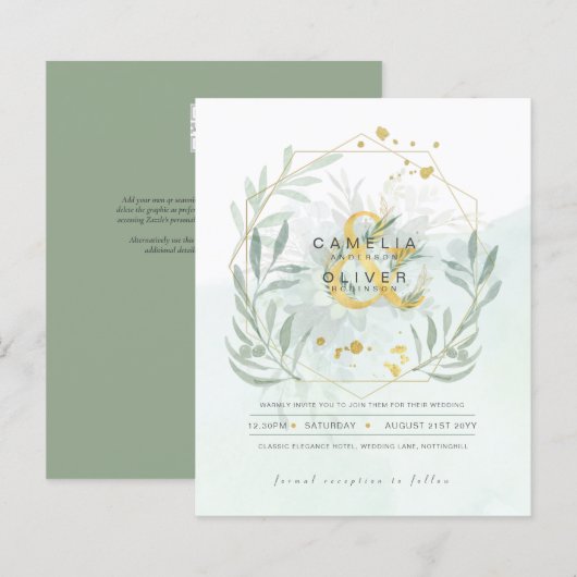 Eukalyptus Greenerity Gold Wedding QR CODE IN (Vorne/Hinten)