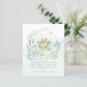 Eukalyptus Greenerity Gold Wedding QR CODE IN (Stehend Vorderseite)