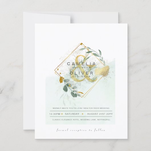 Eukalyptus Greenerity Gold Wedding QR CODE IN (Vorderseite)