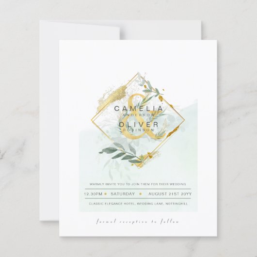 Eukalyptus Greenerity Gold Wedding QR CODE IN (Vorderseite)
