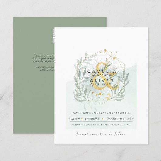 Eukalyptus Greenerity Gold Wedding QR CODE IN (Vorne/Hinten)