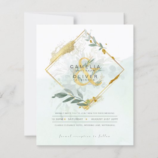 Eukalyptus Greenerity Gold Wedding QR CODE IN (Vorderseite)