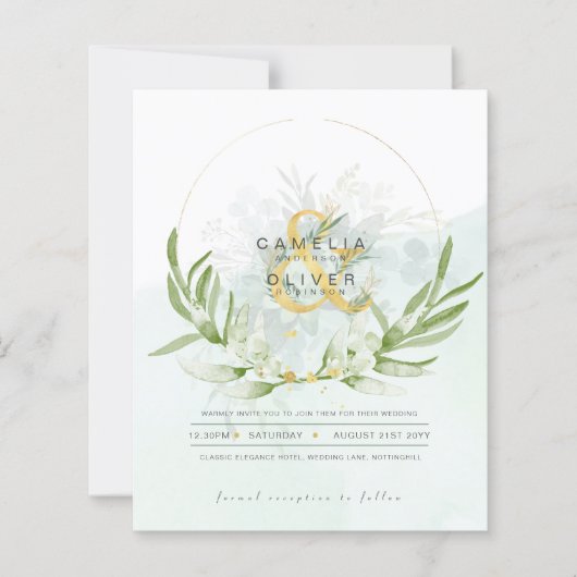 Eukalyptus Greenerity Gold Wedding QR CODE IN (Vorderseite)