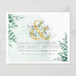 Eukalyptus Greenerity Gold Wedding QR CODE IN Flyer