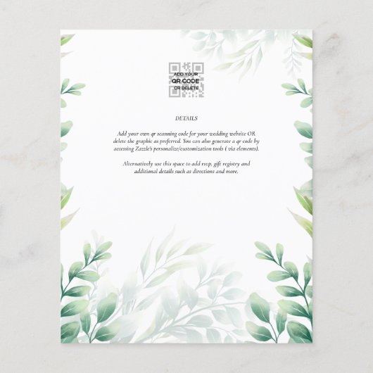 Eukalyptus Greenerity Gold Wedding QR CODE IN Flyer (Hinten)