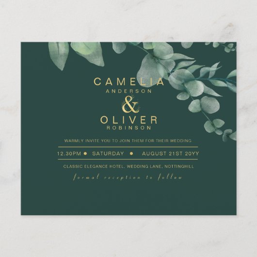 Eukalyptus Greenerity Gold Wedding QR CODE IN Flyer (Vorne)