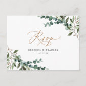 Eukalyptus Greenerity Gold Wedding RSVP Postkarte (Vorderseite)