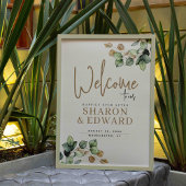 Eukalyptus Greenerity & Gold Wedding Willkommen Poster