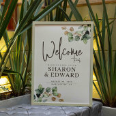 Eukalyptus Greenerity & Gold Wedding Willkommen Poster