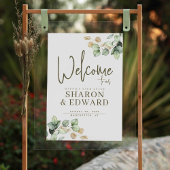 Eukalyptus Greenerity & Gold Wedding Willkommen Poster