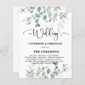 Eukalyptus Greenerity Hochzeitsprogramme (Vorne/Hinten)