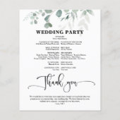 Eukalyptus Greenerity Hochzeitsprogramme (Rückseite)