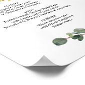 Eukalyptus Greenerity Menu oder Bar Menu Sign Poster (Ecke)