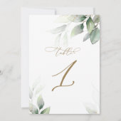 Eukalyptus Greenerity Table 1 Hochzeitliche Tischn Einladung (Rückseite)