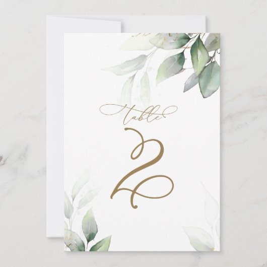 Eukalyptus Greenerity Table 2 Wedding Tischnummer (Vorderseite)