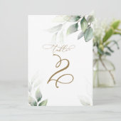 Eukalyptus Greenerity Table 2 Wedding Tischnummer (Stehend Vorderseite)