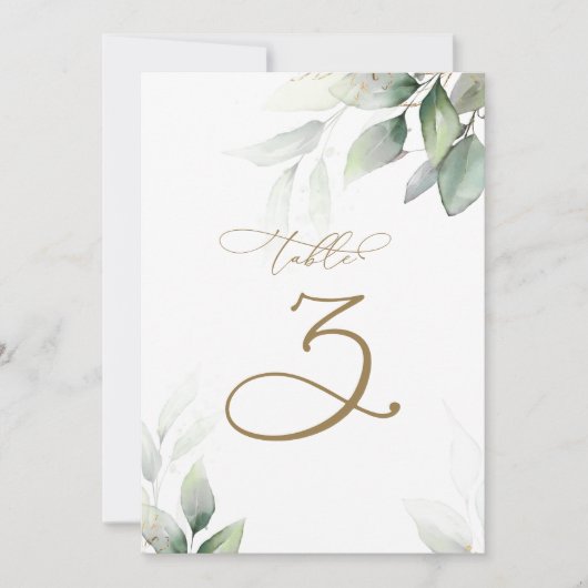 Eukalyptus Greenerity Table 3 Hochzeitliche Tischn Einladung (Vorderseite)