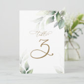 Eukalyptus Greenerity Table 3 Hochzeitliche Tischn Einladung (Stehend Vorderseite)