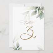 Eukalyptus Greenerity Table 3 Hochzeitliche Tischn Einladung (Rückseite)