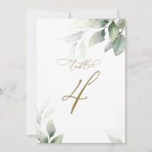 Eukalyptus Greenerity Table 4 Wedding Tischnummer (Vorderseite)