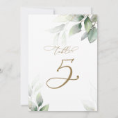 Eukalyptus Greenerity Table 5 Hochzeitliche Tischn Einladung (Rückseite)