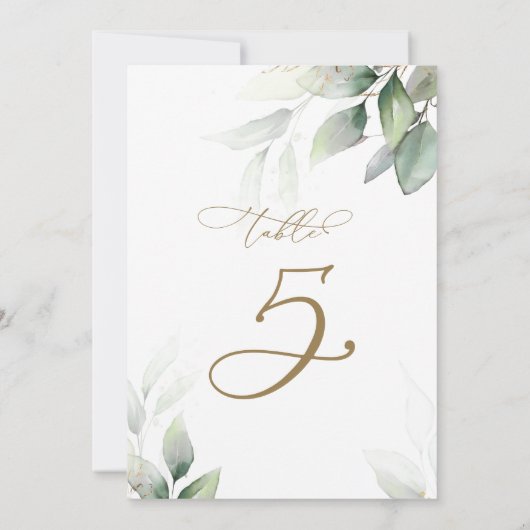 Eukalyptus Greenerity Table 5 Hochzeitliche Tischn Einladung (Rückseite)