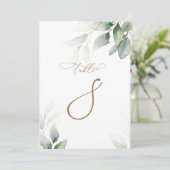 Eukalyptus Greenerity Table 8 Wedding Tischnummer (Stehend Vorderseite)