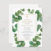 Eukalyptus Greenerity Taufe Einladung (Vorne/Hinten)