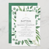 Eukalyptus Greenerity Taufe oder Weihnachten Einladung (Vorne/Hinten)