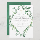 Eukalyptus Greenerity Taufe oder Weihnachten Einladung (Vorne/Hinten)