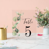 Eukalyptus Greenerity Tischnummer 5 Hochzeitssitze Acrylschild (Hochzeit)