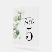 Eukalyptus Greenerity Tischnummer 5 Hochzeitssitze Acrylschild (Winkel)