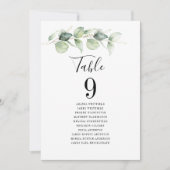 Eukalyptus Greenerity Tischnummer 9 Hochzeitssitze (Vorderseite)