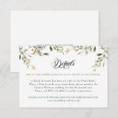 Eukalyptus Greenerity und Gold Wedding Details Begleitkarte (Vorne/Hinten)