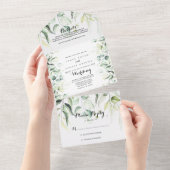 Eukalyptus Greenerity Wedding All In One Einladung (Abreißen)