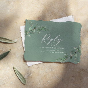 Eukalyptus Greenerity Wedding Antwort Mitteilungskarte
