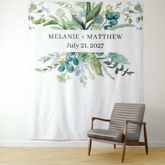 Eukalyptus Greenerity Wedding Backdrop Wandteppich (Beispiel)