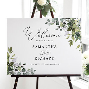 Eukalyptus Greenerity Wedding Begrüßungszeichen Poster