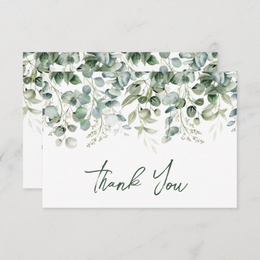 Eukalyptus Greenerity Wedding Dankeskarte (Vorne/Hinten)