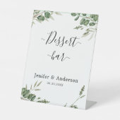 Eukalyptus Greenerity Wedding Dessert Bar Sign Sockelschild (Vorderseite)