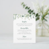 Eukalyptus Greenerity Wedding Details Eintrittskar Begleitkarte (Stehend Vorderseite)