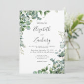 Eukalyptus Greenerity Wedding Einladung (Stehend Vorderseite)