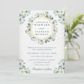 Eukalyptus Greenerity Wedding Einladung (Stehend Vorderseite)