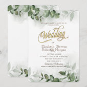 Eukalyptus Greenerity Wedding Einladung (Vorne/Hinten)