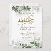 Eukalyptus Greenerity Wedding Einladung (Vorderseite)