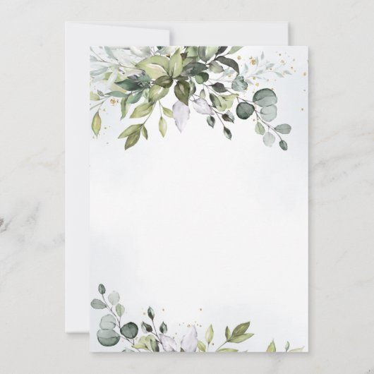 Eukalyptus Greenerity Wedding Einladung (Rückseite)