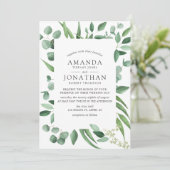 Eukalyptus Greenerity Wedding Einladung (Stehend Vorderseite)