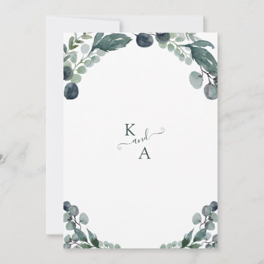 Eukalyptus Greenerity Wedding Einladung (Rückseite)