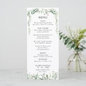 Eukalyptus Greenerity Wedding Flat Menu Menükarte (Stehend Vorderseite)